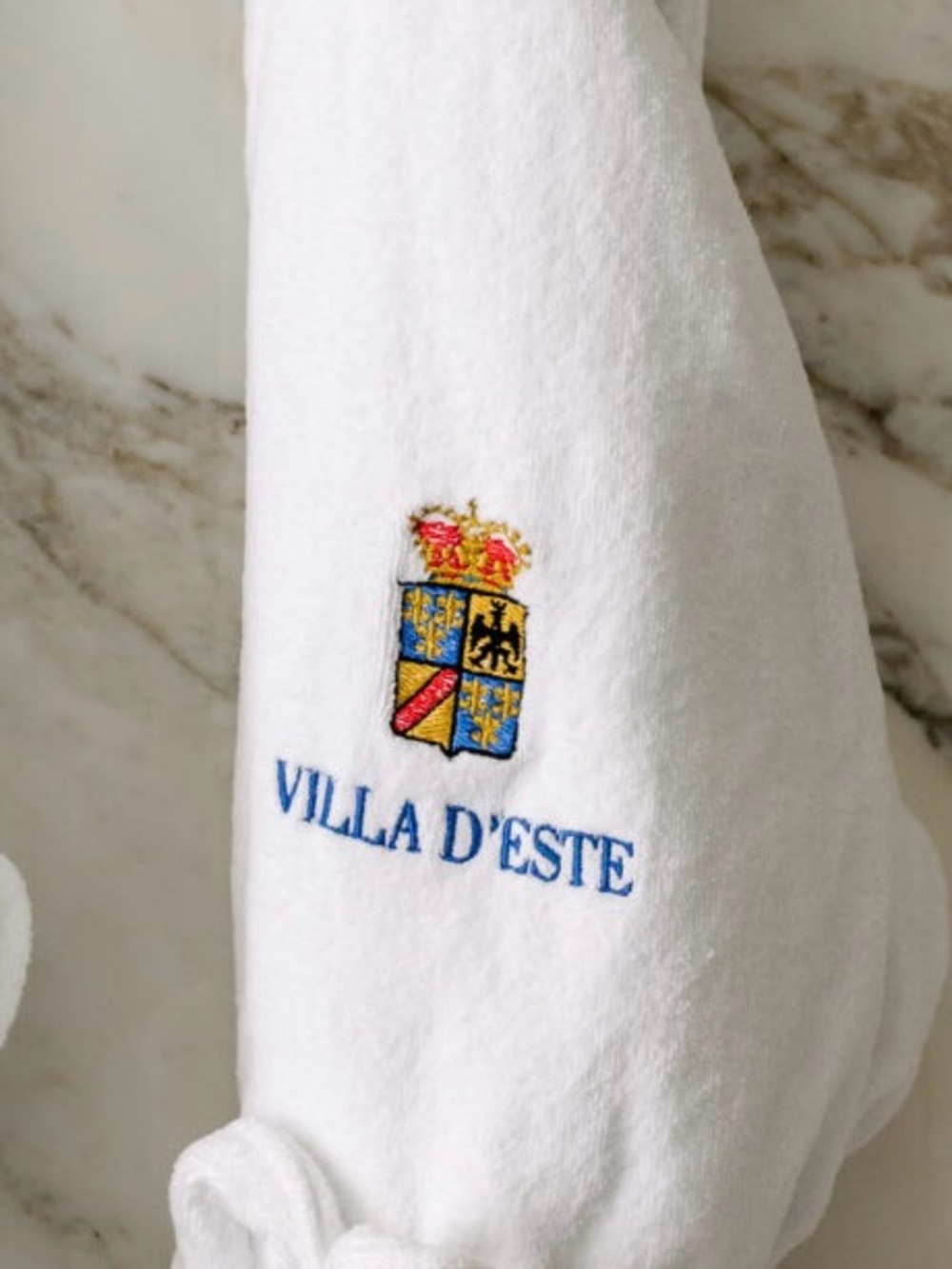 Men's White Embroidered Bath Robe